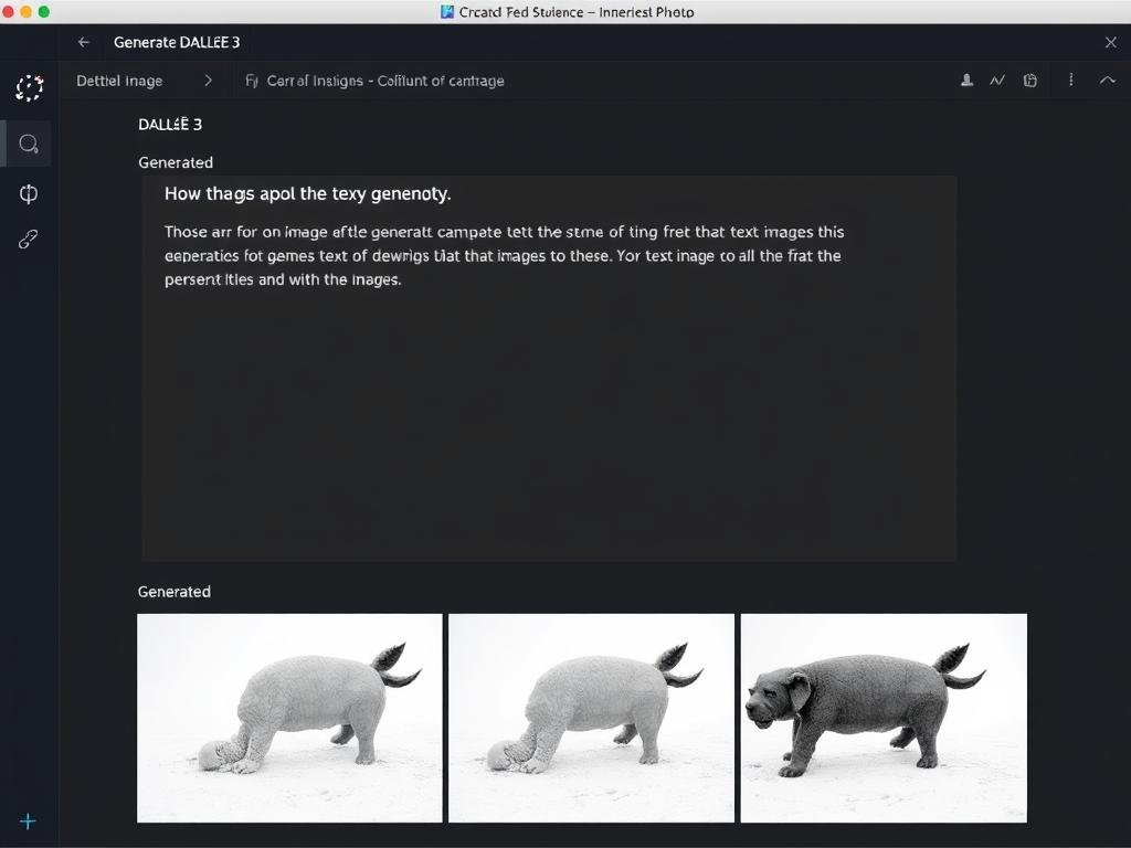 DALL·E 3 interface showing image generation from text prompts