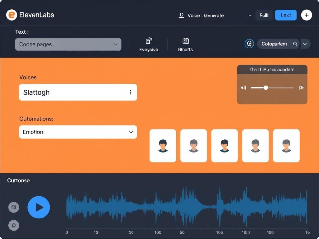 ElevenLabs interface showing voice generation and customization