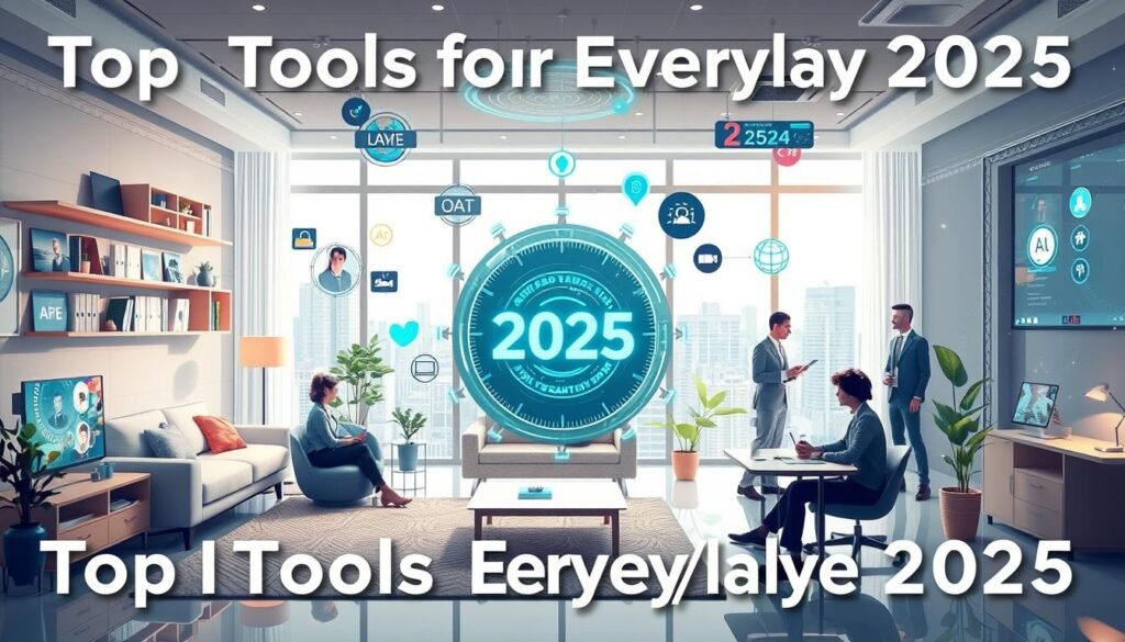 Futuristic visualization of AI integration in daily life in 2025 and beyond