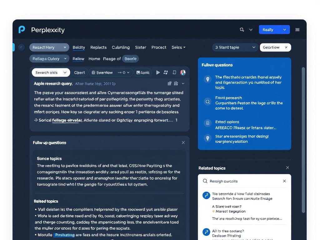 Perplexity interface showing AI-powered research capabilities