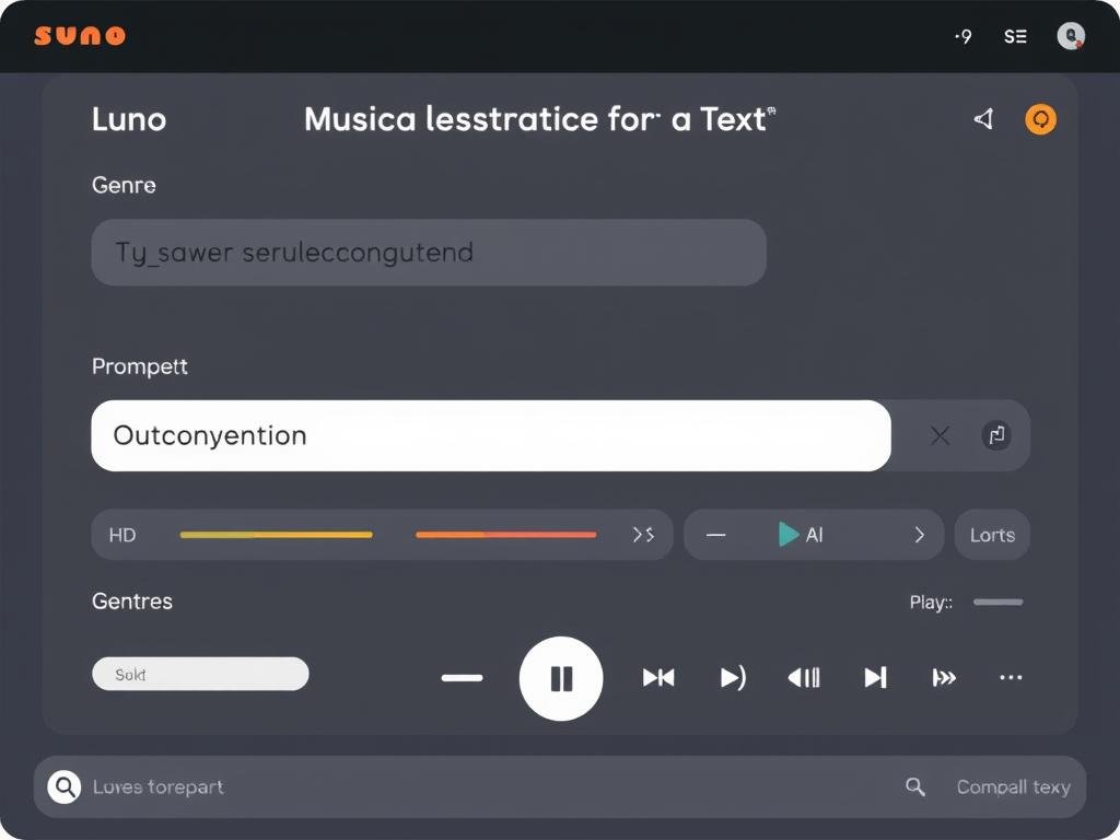Suno interface showing music generation from text prompts